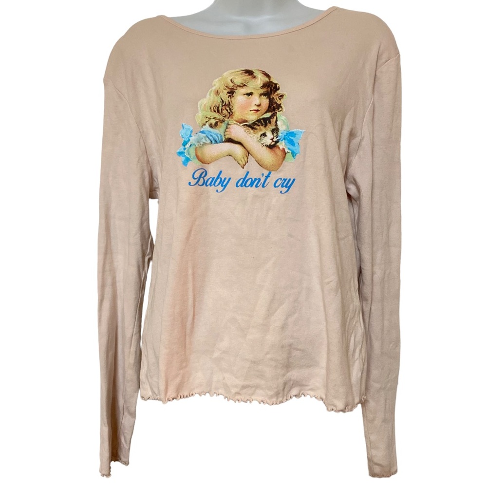 Lettuce Hem Cat Graphic Long Sleeve